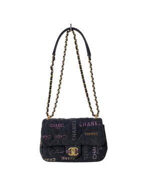 Chanel Shoulder Bag Mini Quilted 21 Black Chain Gold